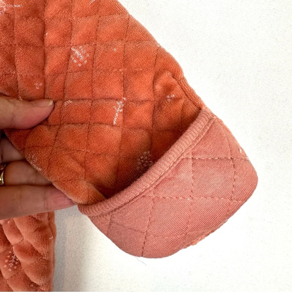 Nordstrom Baby Quilted Velour Bunting Floral Bear Ears Cozy Pink Desert Rose